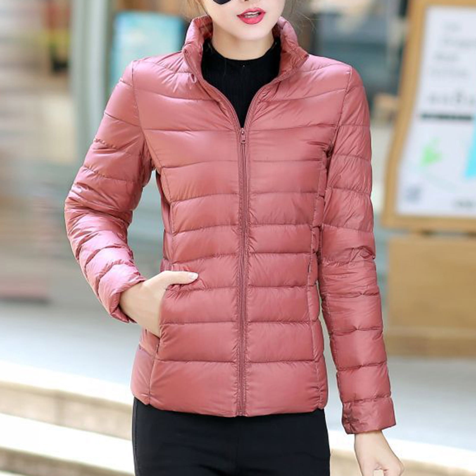 Slim fit puffer jacket women's Clearance